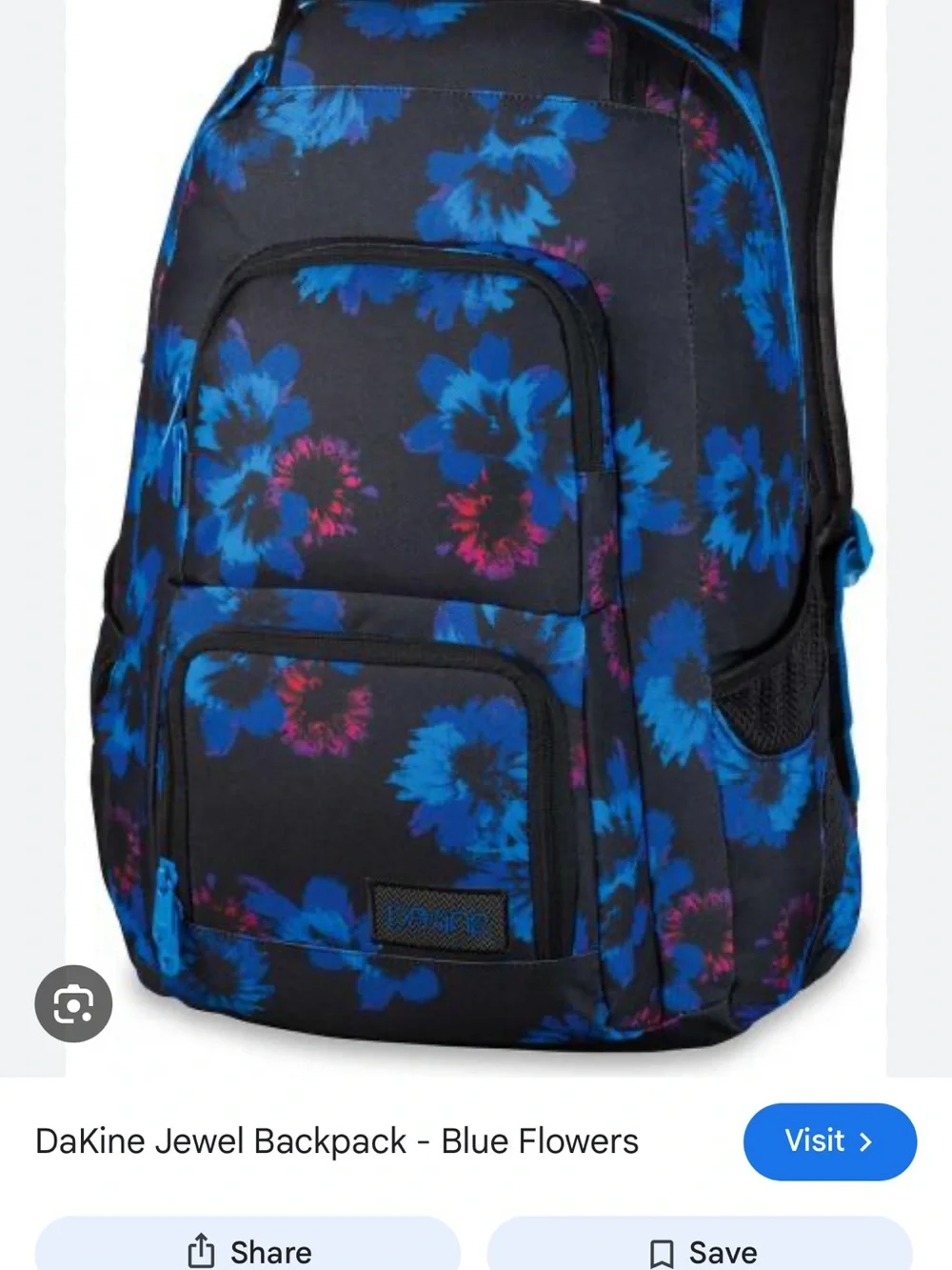 Dakine Hibiscus Floral Print Sling Backpack - Blue/Brown